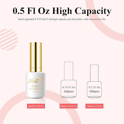 Imtiti Gel Nail Polish, 15ml Neon Pink LED Gel Polish, DIY at Home Salon Manicure Gift