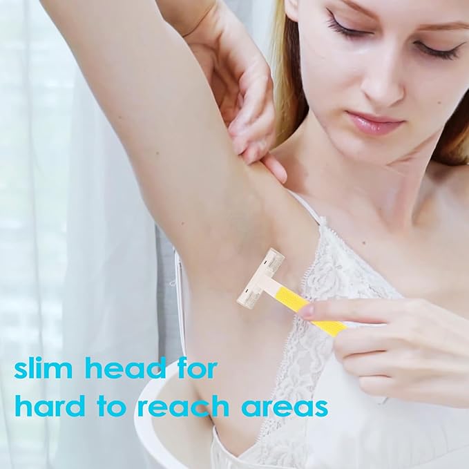 Women's Disposable Razors, 6 Count Shaving Razors for Women, 2 Blade Razor for Women Sensitive Skin Smooth Hair Removal (1 Packages of 6 Razors)