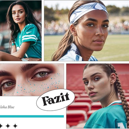 Fazit Makeup Patches - Aloha Blue Speckles - Glow Up Make-Up Patches - Cute Glitter Makeup Accessories for Women - Cosmetic Glitter for Face