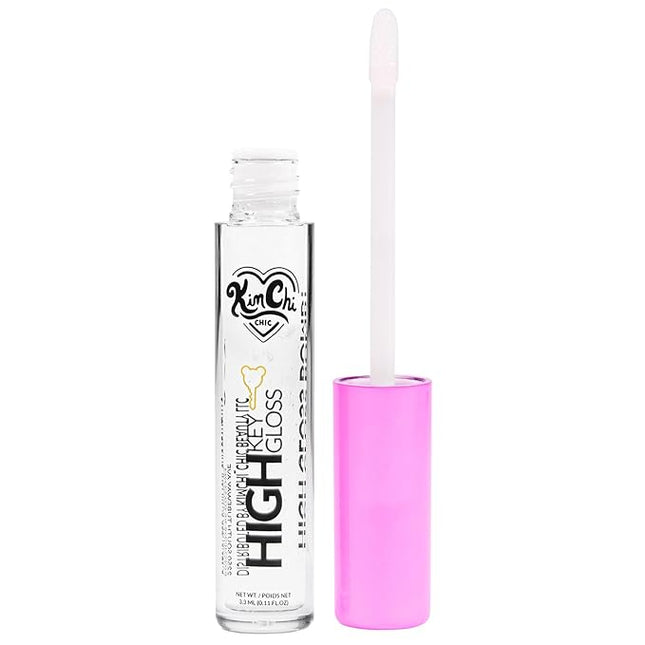 Kimchi Chic Beauty High Key Gloss, High-Shine Lip Gloss Helps Illuminate Your Look and Face, Non-Sticky, Clear, 18 Rain Drop, 3.5ml
