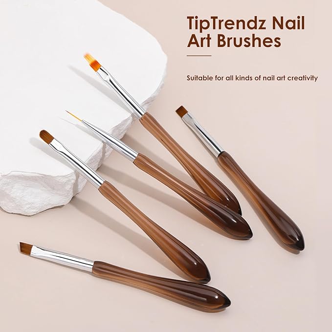 Flat Head Nail Art Brush Phototherapy Pen for Gel Polish, Glitter, French Tips, Two-Tone Gradients, and LED/UV Nail Extensions, 02