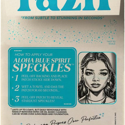 Fazit Makeup Patches - Aloha Blue Speckles - Glow Up Make-Up Patches - Cute Glitter Makeup Accessories for Women - Cosmetic Glitter for Face