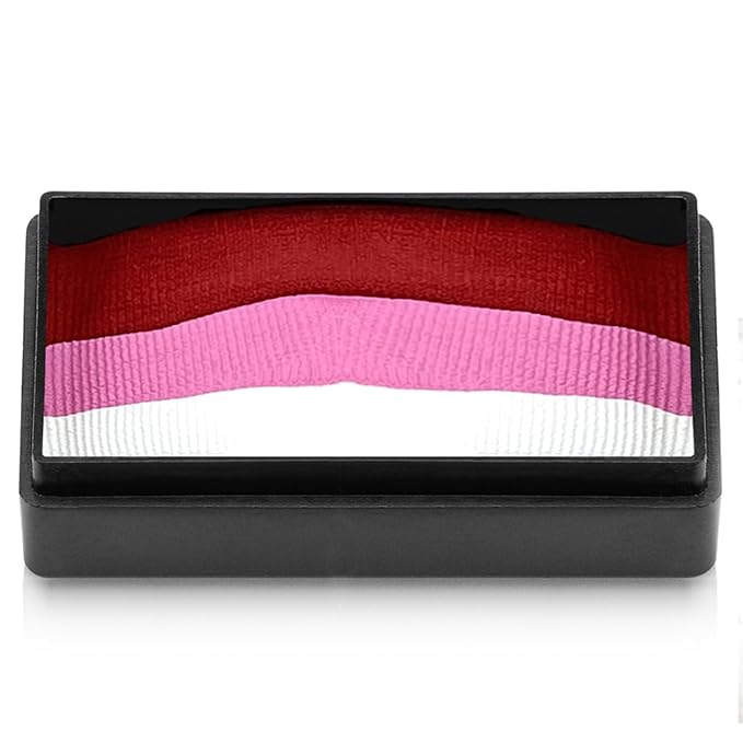 Kraze FX Dome Stroke - Pink Rose (25 gm), Professional 1-Stroke Split Cake, Hypoallergenic, Non-Toxic, Water Activated Face & Body Painting Makeup Supplies for Sensitive Skin, Kid Safe, Adults