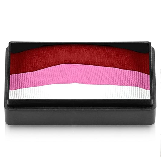 Kraze FX Dome Stroke - Pink Rose (25 gm), Professional 1-Stroke Split Cake, Hypoallergenic, Non-Toxic, Water Activated Face & Body Painting Makeup Supplies for Sensitive Skin, Kid Safe, Adults