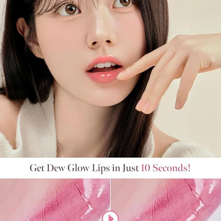 Dew Drop Tint #202 Mellow 4.5g, Glossy, Lightweight Lip Stain, Glass-Like, High Shine, Moisturizing Lip Oil, Long Lasting Color, Hydrating Gloss, Dewy Finish, Korean Beauty Makeup