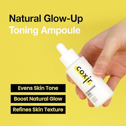 Coxir TXA Niacinamide Toning Ampoule –Tranexamic Acid for Visible Tone & Clarity | Mild, Lightweight Korean Serum with Niacinamide, Cica & Panthenol | Daily Tone-Refining Formula [1.69fl.oz]