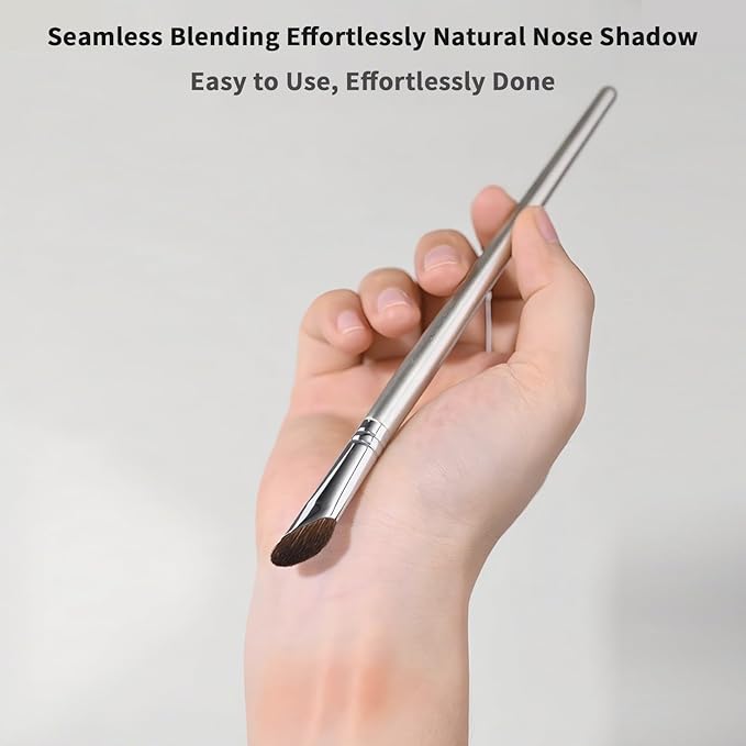 Nose Contour Brush Eyeliner Brush Set 5PCS, Fine Angled Eyeliner Brush Concealer Brush, Ultra Thin Slanted Flat Eyeliner Makeup Brushes, Contour Brushes for Blending Liquid Cream Powder Cosmetics