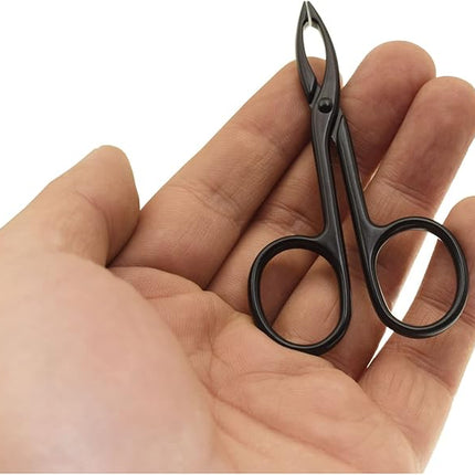 2 Pieces Tweezers Scissor Handle Straight Tip Scissor Shaped Eyebrows Tweezers for Hair Plucker Remover Facial Hair Eyebrows Care (Silver and Black)