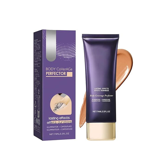 All Over Complexion Perfector, Body Coverage Perfector, Tattoo Cover-up Makeup, Transfer-Resistant Body Makeup, Long Last Body Foundation(2PCS Dark Brown)