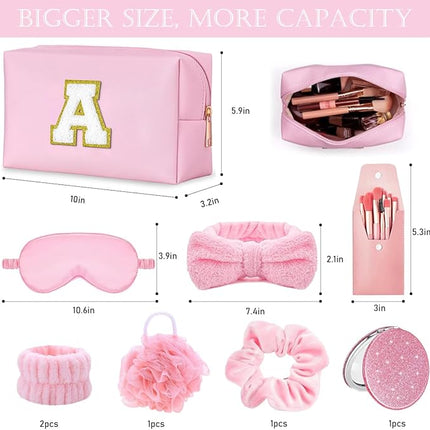 Girls Spa Kit - Complete Spa Set for Women with Makeup Brushes, Hair Scrunchies, Sleep Mask, Bath Bomb, Skincare & Makeup Gift Set - Perfect for Teens, Tween Girls, Women & Bridesmaid Gifts B