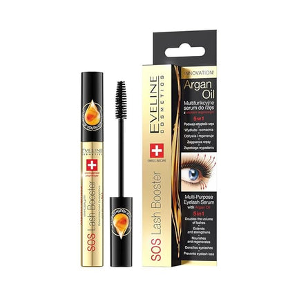 EVELINE COSMETICS Lash Booster with Argan Oil - Eyelash Serum - Doubles Volume, Extends & Strengthens - Multi Colored