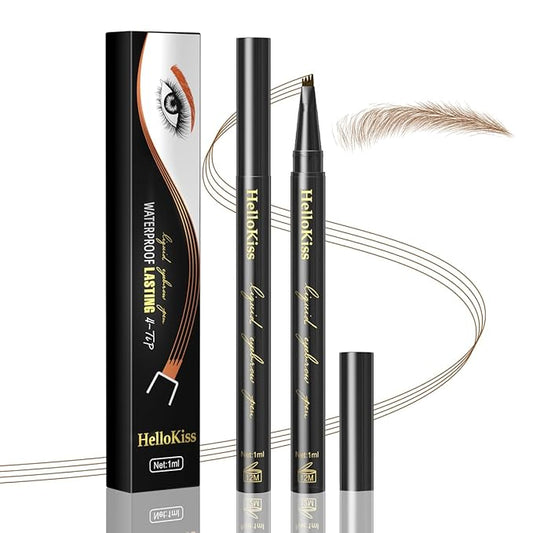 Microblading Eyebrow Pencils For Women,Eyebrow Pen,Brow Pencil,Long Lasting Waterproof And Sweat-Proof,4 Tip Precise Eye Brow Makeup Pen,Create Natural Hair-Like Brows