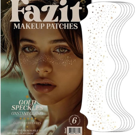 Fazit Makeup Patches - Gold Speckles - Glow Up Make-Up Patches - Cute Glitter Makeup Accessories for Women - Cosmetic Glitter for Face
