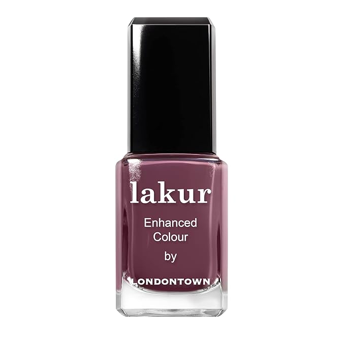 LONDONTOWN lakur Nail Polish - Chip-Resistant, Non-Toxic, Conditions & Hydrates Nails | Glossy Mauve Plum, Save the Queen, .40 fl oz