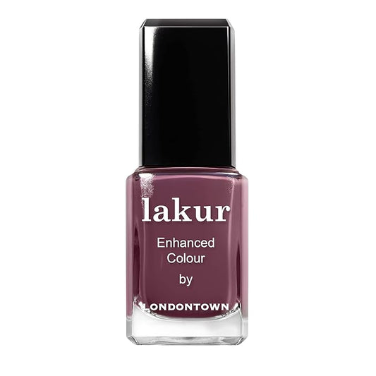 LONDONTOWN lakur Nail Polish - Chip-Resistant, Non-Toxic, Conditions & Hydrates Nails | Glossy Mauve Plum, Save the Queen, .40 fl oz