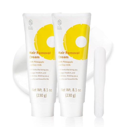 Hair Removal Cream for Women with Pineapple and Soymilk, Made in Japan (8.1 OZ / 230g) 2pcs.