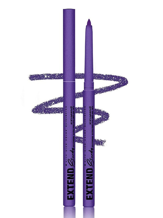 Purple Gel Glitter Eyeliner Pencil, Metallic Waterproof Smudge-Proof Creamy Retractable Smooth Eye Liner pencil, Hypoallergenic Long Lasting Eyeliner Brightener Pen Crayon Eye Makeup Gift for Women#06