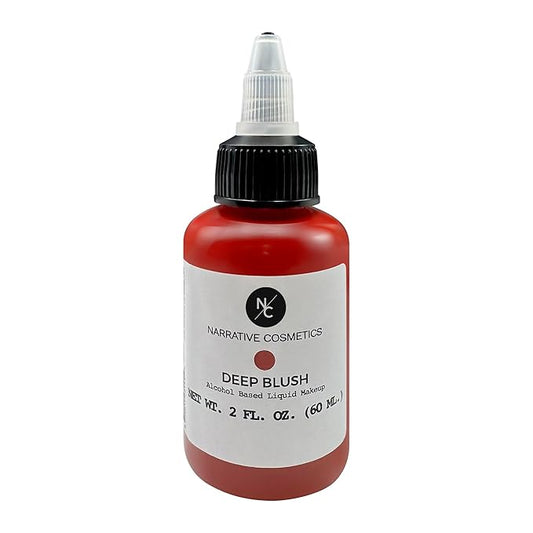 Flesh Tone Alcohol Airbrush Paints - 2 fl oz, Skin Safe, Quick Dry, Waterproof, Sweatproof, Transferproof Liquid Makeup for Tattoo Cover-Up, Bodypainting, FX Makeup - Deep Blush