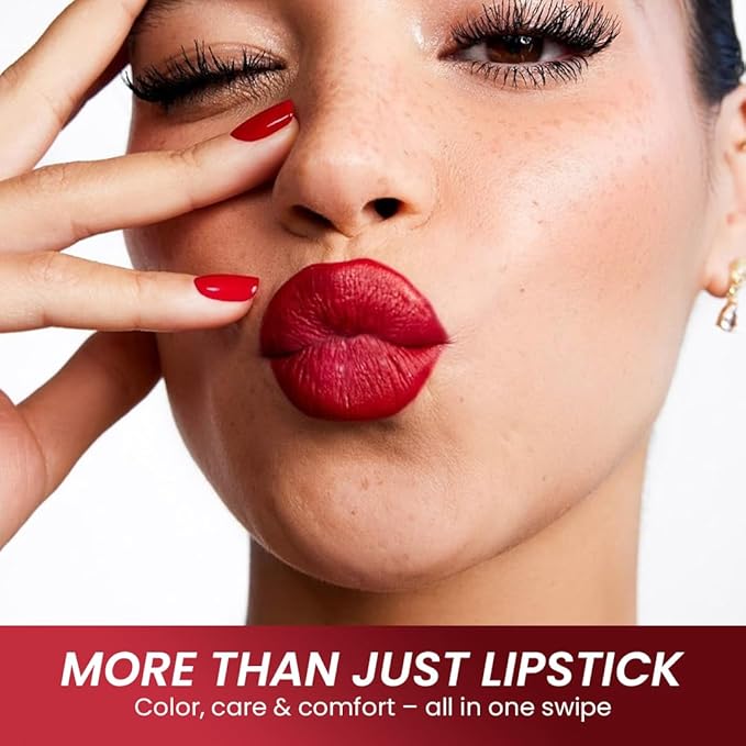 𝗘𝘀𝘀𝗲𝗻𝗰𝗲 𝗼𝗳 𝗔𝗿𝗴𝗮𝗻 Moisturizing Deep Red Lipstick, Tinted Lip Balm with Pure Organic Argan Oil, Shea Butter Lip care, Lip Moisturizer, Long Lasting Lipstick Cabernet