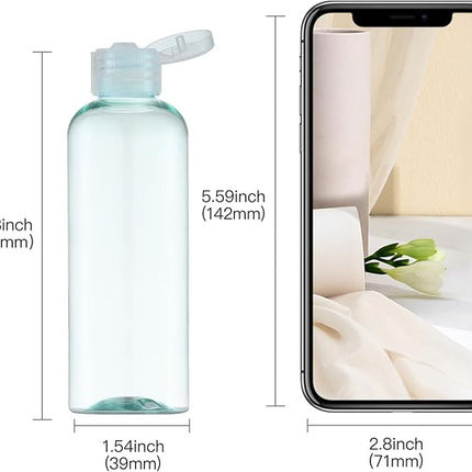 LISAPACK 3.4 oz Travel Bottles for Toiletries, Plastic Travel Size Containers for Shampoo Conditioner TSA Approved, Empty Small Squeeze for Lotion, Leak Proof Mini Liquid Tube Refillable Light Green