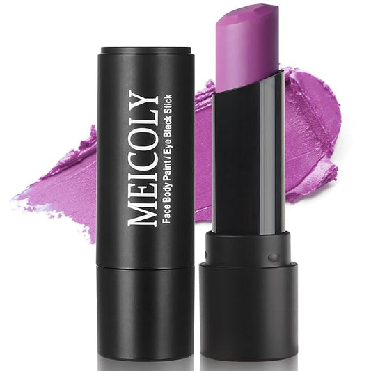 MEICOLY Dark Purple Face Body Paint Stick for Bruise Makeup,Purple Face Paint for Halloween SFX Ursula Cosplay Makeup,Waterproof Purple Eye Black Stick for Baseball Softball Football Lacrosse