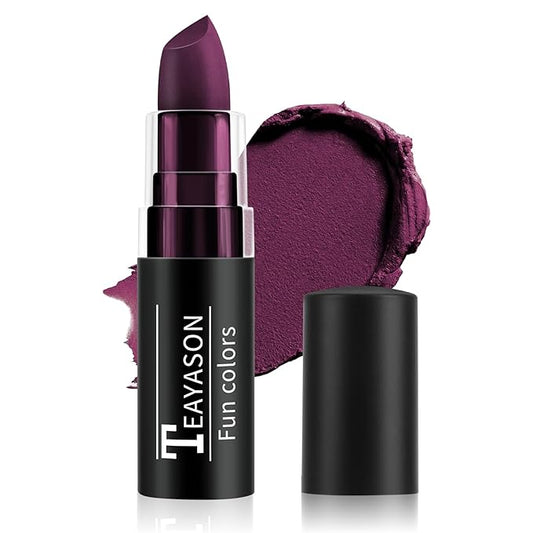 Purple Face Body Paint Stick, Matte Purple Lipstick Eye Black Stick Face-Paint Make Up, Long Lasting Waterproof Face Makeup for Halloween Ursula Witch Cheshire Cat Cosplay Makeup