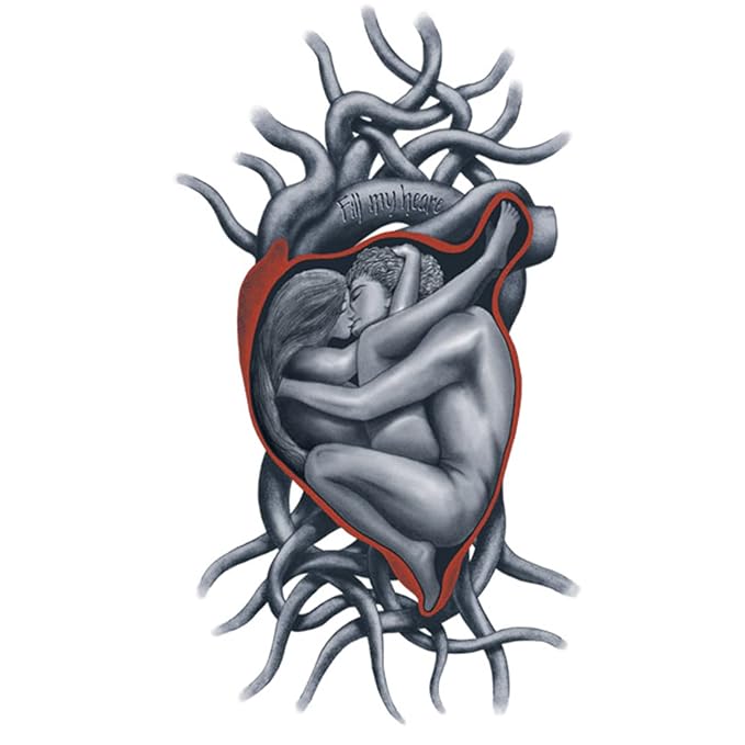 Large Temporary Tattoos Women Temporary Neck Tattoos Temporary Realistic Flower Chest Tattoo for Adults (Temporary Tattoos Sticker 8)