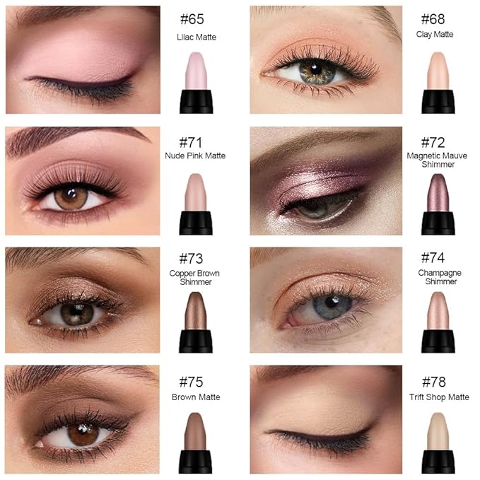 8Pcs Cream Eye Shadow Sticks Makeup for Women, Matte Shimmer Eyeliner Pencil Eyeshadow Brightener Stick for Eyes, Waterproof Eyeshadow Applicator Blendable sombras para ojos Set11#