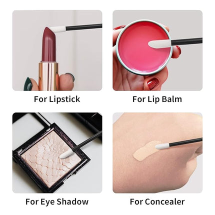 500PCS Lip Wands Applicators Disposable - Vaincre Lip Brush, Lipstick Lint Free Brush Makeup Gloss Wands, Makeup Applicator Beauty Tool Kits Black