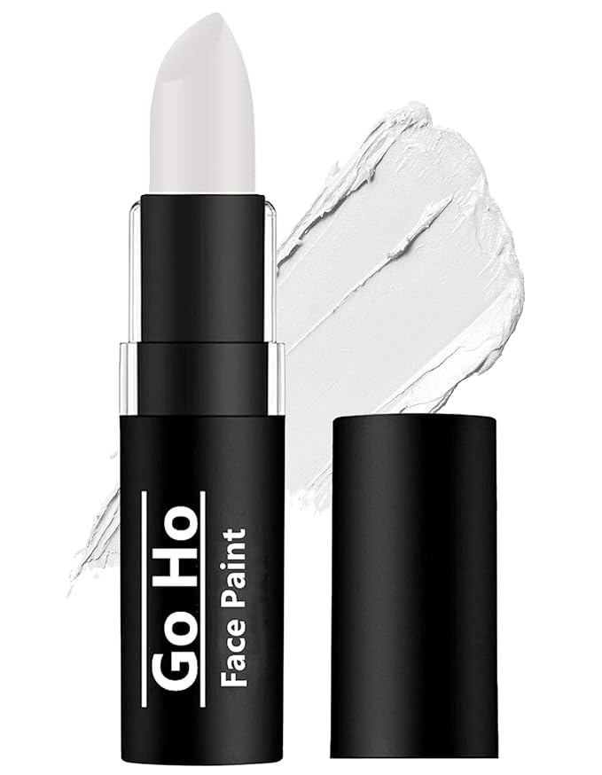 Go Ho Clown White Cream-Blendable Stick - Eye Black Stick,Face Body Paint Professional SFX Makeup,Safe Facepaint&Lip Smacking White Foundation Makeup