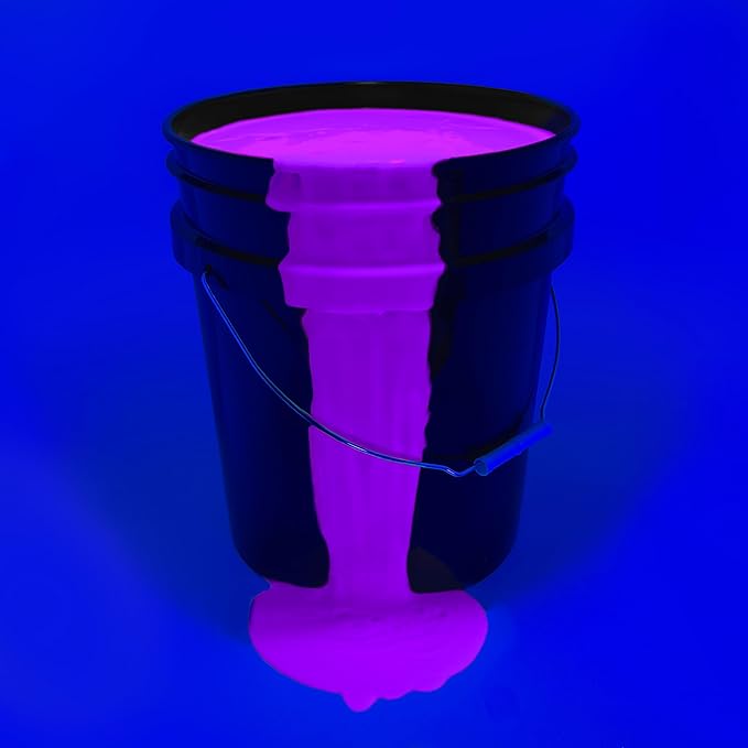 milo UV Neon Purple Washable Party Paint | 5 Gallon Bucket | Bulk Fluorescent Party Paint for Rave, Events, Concerts | Glows UV in Black Light | Made in USA | Safe for Skin, Washable, and Non Toxic