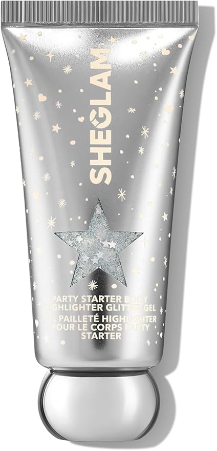 SHEGLAM Party Starter Body Highlighter Glitter Gel Quick-Drying and Non-Sticky Glitter Spray Liquid Highlighter for Face Hair Body Glitter-Ice Breaker