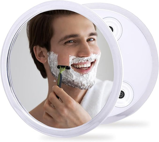 Fogless Shower Mirror for Shaving and Makeup with 3 Removable Powerful Suction Cups, Shatterproof Anti Fog Mirror for Shower and Bathroom, Glassless Safety Kids Mirror
