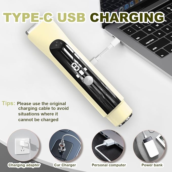 2 in 1 Women Electric Shaver,Dual Head Bikini Trimmer for Women with Ceramic Blade IPX7 Waterproof Wet & Dry Use Body Hair Trimmer,Electric Razor USB Rechargeable with HD LED Display (Beige)