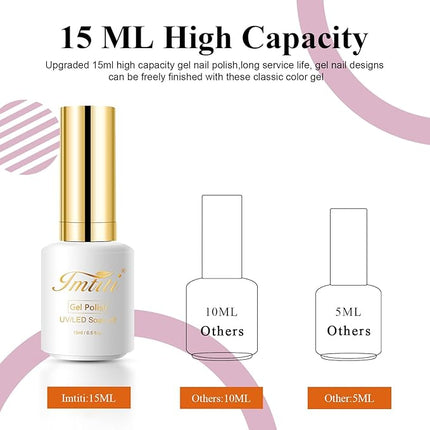 Imtiti Gel Nail Polish, 1 Pcs 15ml Bright Neon Orange Color Autumn Winter Gel Polish UV LED Soak Off Nail Art Manicure Salon DIY Nail Design Decoration at Home Gift for Women