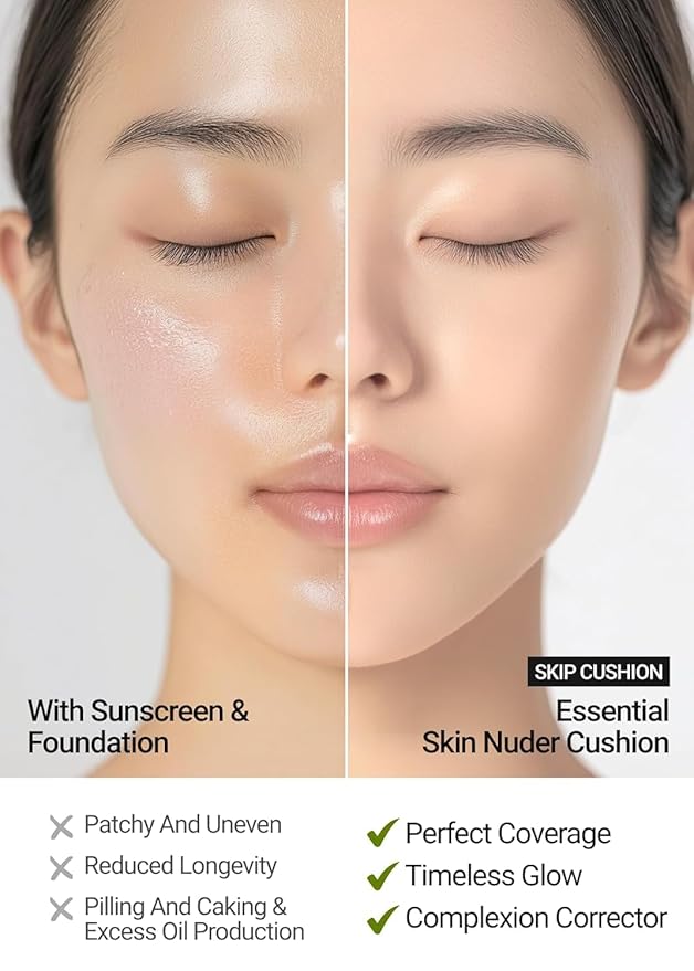 [JUNGSAEMMOOL OFFICIAL] Essential Skin Nuder Cushion (06 Pink Light) | Refill Not Included | Natural Finish | SPF50 Broad Spectrum | Makeup Artist Brand | Cream Foundation