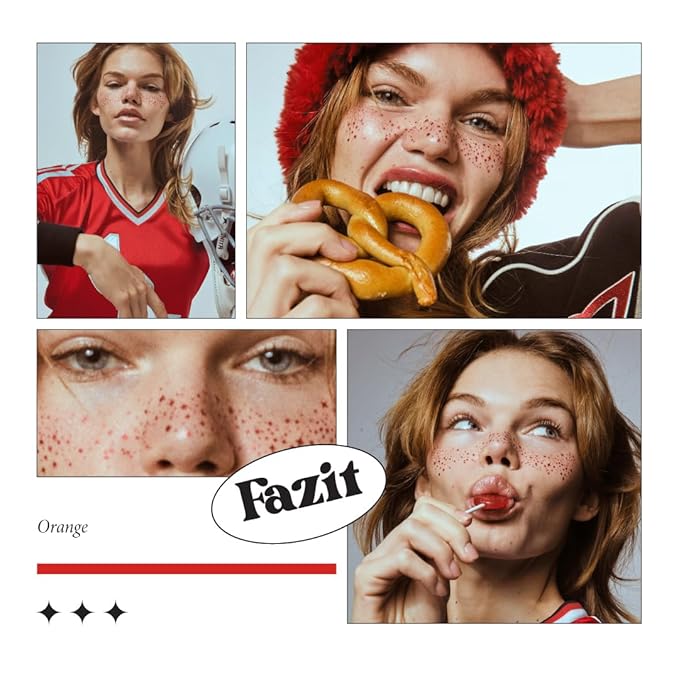 Fazit Beauty Face Makeup Patches - Waterproof Red Speckles - Temporary - 6 Count