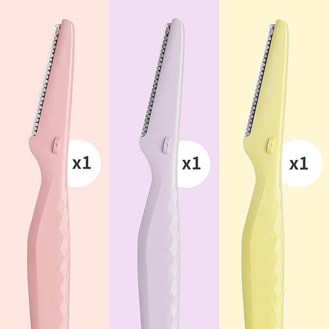 Tinkle Everglow Dermaplane Razor (3 ct), Eyebrow Razor & Face Razors for Women, Peach Fuzz Remover, Dermaplaning Tool, Stainless Steel Blades