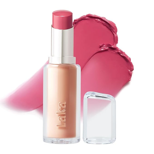 Laka 24HR Bonding Glow Lipstick, 3.7g/0.13oz., Long Lasting High-Shine Lipstick with Rich Color & Glassy Finish (#215 Lenna)
