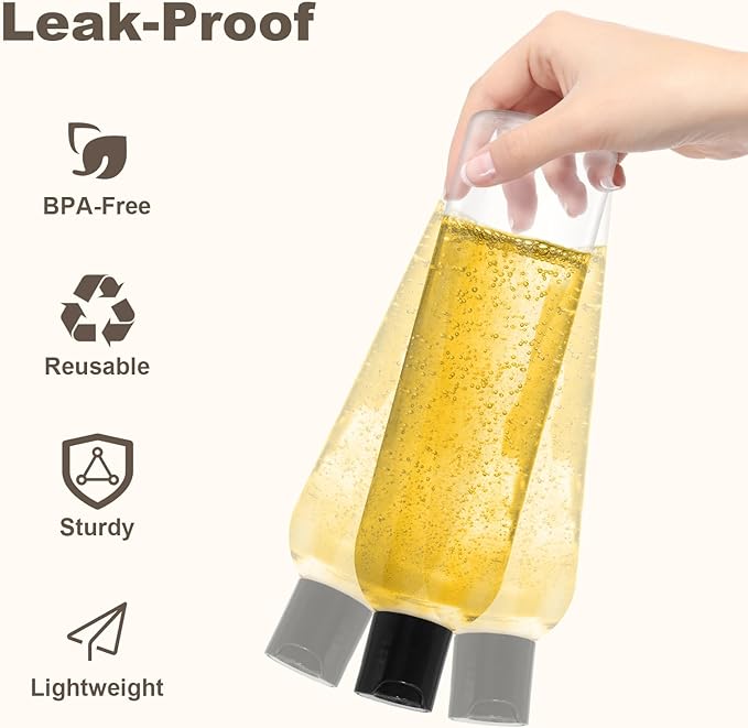 2 Pack 8 oz Plastic Squeeze Bottles with Black Disc Caps Refillable Clear Empty Containers Travel Bottles for Toiletries Conditioner Shampoo Lotions Gels