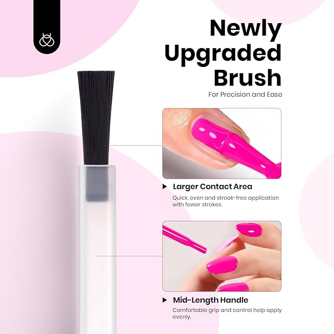 Beetles Neon Pink Gel Nail Polish - Neon Whispers Hema Free Gel Polish, Vibrant Pink Color Matching Bottles Long-Lasting Manicure Gift for Women 0.5Oz