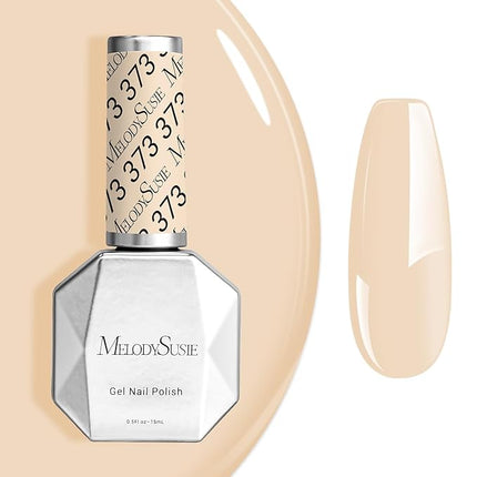 MelodySusie Gel Nail Polish,15ML Nude White Color Nails Soak Off UV LED Beige Gel Polish Gift for Women Nail Art Manicure Salon DIY Nail Design Decoration at Home-373