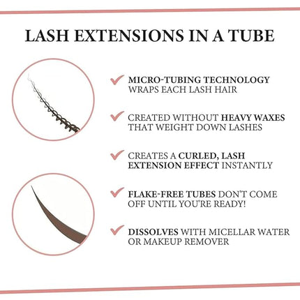 Tubing Mascara Black & Brown for Lash Makeup, Natural Defining Curling Eyelashes, Waterproof, Smudge-Proof, for Volumized Lashes