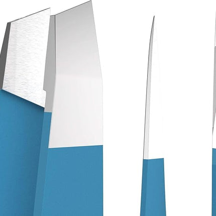 Tweezer Guru Eyebrow Tweezers for Women & Men - Set of 2, Professional, Stainless Steel, Slant and Pointed Tweezers for Ingrown Hair, Splinters and Blackhead Removal (Teal)