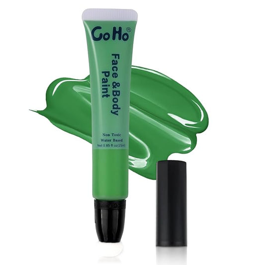 Go Ho Dark Green Face Paint Stick,Water Based Cream Green Body Paint Washable,Highly Pigmented,Smooth and Safe for Skin,Halloween Cosplay SFX Makeup,St Patricks Day Face Paint