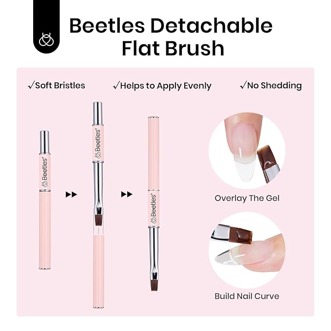 Beetles Low Heat Hard Gel Kit,Mint Sheer 2 Pcs 9 in 1 Nail Extension Sculpting Apex Building for Salon Professionals,Clear Builder Nail Gel,Fall Nails,UV & LED Lamp Needed