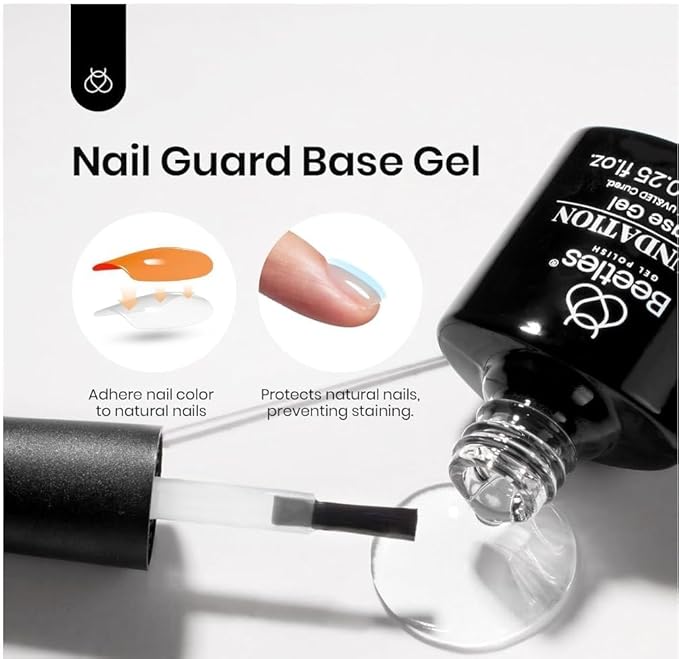 Beetles Gel Nail Polish Set - 4Pcs White Black Gel Polish Set with No Wipe Top&Base Coat Nail Polish Set Soak Off UV LED Lamp Manicure Salon DIY Home Halloween Gifts for Her Women