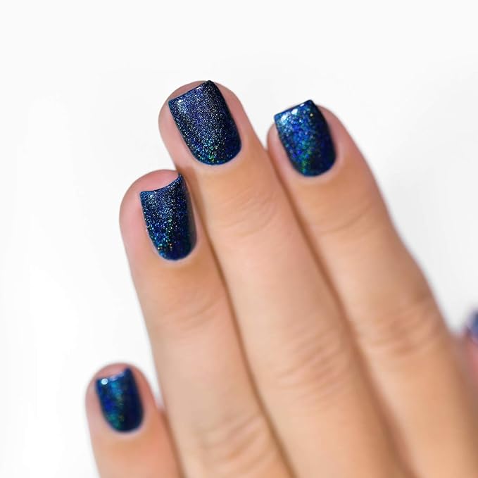 ILNP Isabella - Petrol Blue Holographic Nail Polish, Chip Resistant, Non-Toxic, Vegan, Cruelty Free