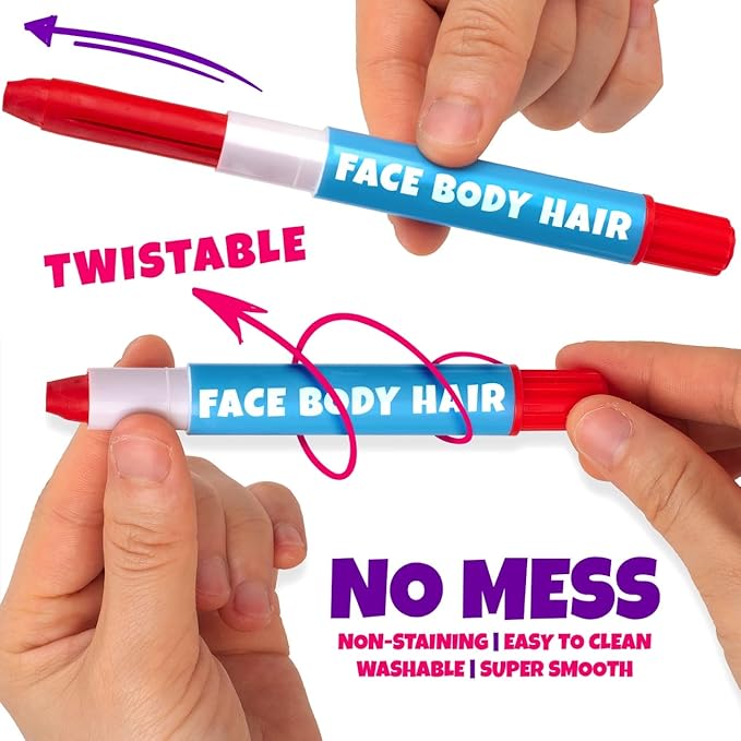 Blue Squid Face Paint Crayons - 12 Vibrant Colors Twistable & Washable Face Paint Sticks - Face Painting Kit for Kids Party, Halloween, Belly Painting Kit Pregnancy, Makeup Body Paints for Adults