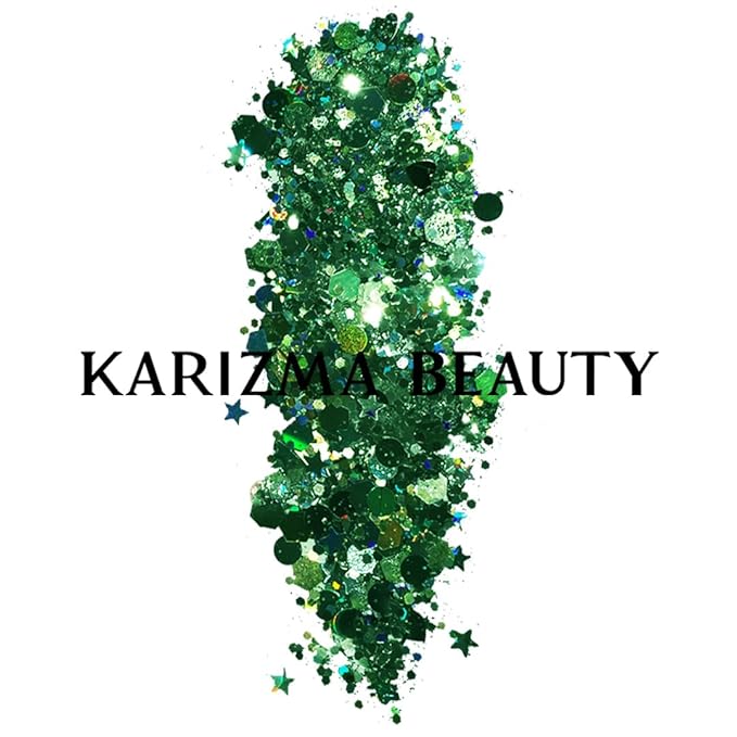 Vegan Biodegradable Chunky Glitter // Karizma Beauty Green Bio Glitter Eco Glitter Face Glitter Festival Chunky 8g